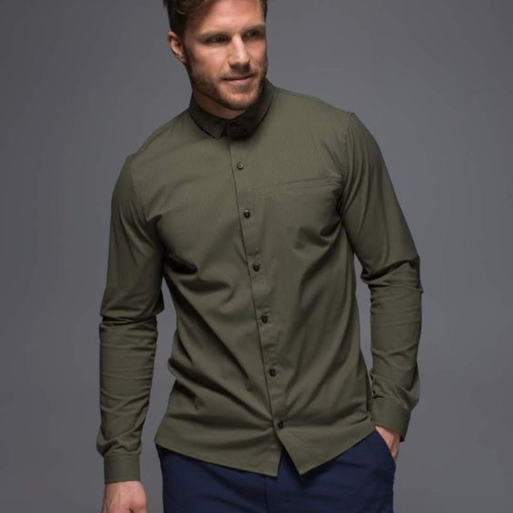 Lululemon Men's White Collar Shirts Size Large